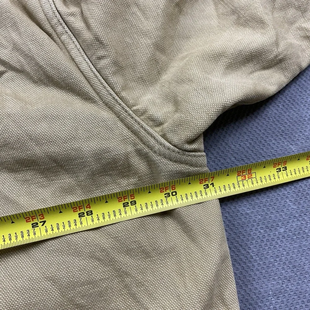 Orvis Mens Jacket XXL Beige Fleece Lined Shacket Outdoor Gorp Cabincore Canvas